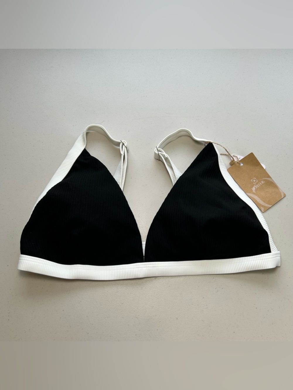 Berlook Bikini Top Black Contrast Plus Size 18 Triangle Swimwear
